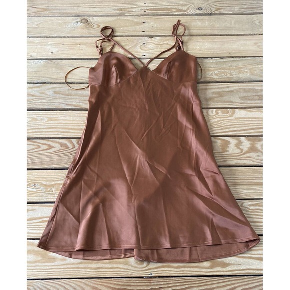 Urban Outfitters Dresses & Skirts - NWT Urban Outfitters Silky Bustier Tank Dress Size Medium Rust Brown MSRP $49